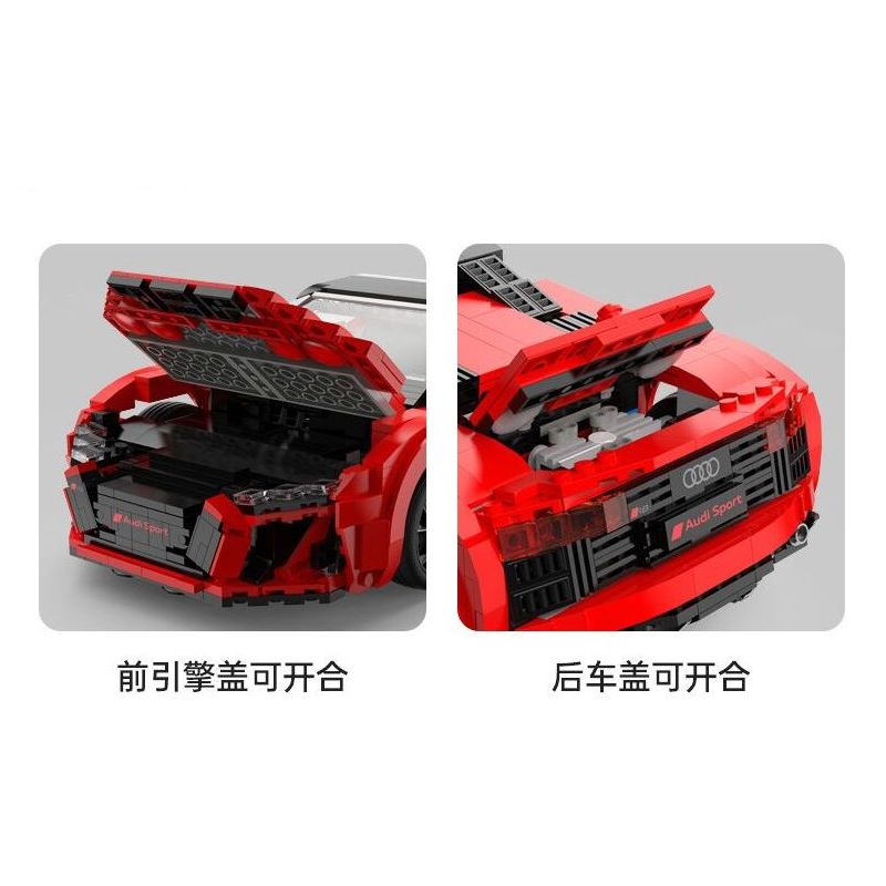 RASTAR 93800-Y 93800 AUDI R8 SPYDER tỷ lệ 1:14 bộ đồ chơi xếp lắp ráp ghép mô hình Speed Champions Racing Cars Đua Xe Công Thức 1440 khối