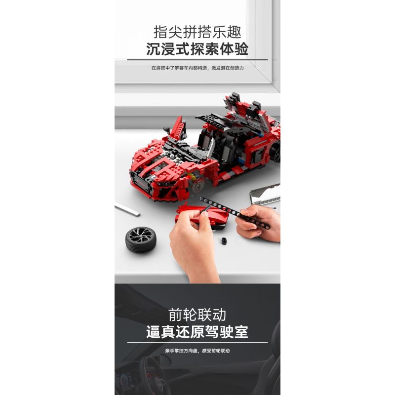 RASTAR 93800-Y 93800 AUDI R8 SPYDER tỷ lệ 1:14 bộ đồ chơi xếp lắp ráp ghép mô hình Speed Champions Racing Cars Đua Xe Công Thức 1440 khối