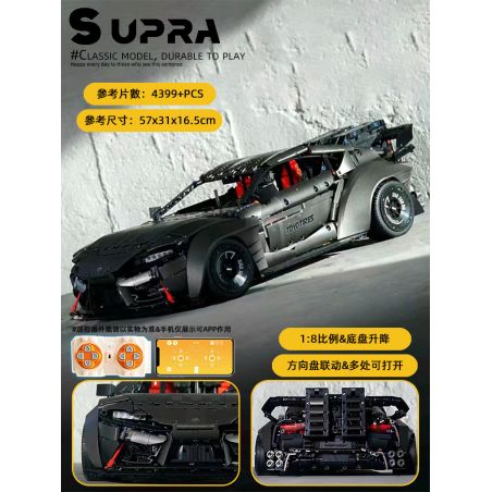 SMALL ANGLE JD019 XE THỂ THAO tỷ lệ 1:8 bộ đồ chơi xếp lắp ráp ghép mô hình Technic TOYOTA SUPRA Kỹ Thuật Công Nghệ Cao Mô Hình Phương Tiện 4399 khối