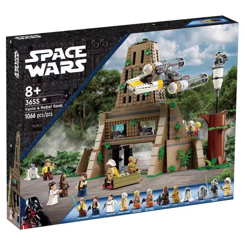 Lego No license 3655 Yavin IV Rebel Base Xếp hình lắp ráp ghép mô hình Căn cứ nổi dậy Yavin 4