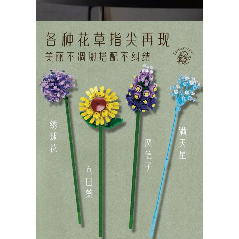 FREE TRIBE 11001 BUỔI SÁNG HÁI HOA TỐI bộ đồ chơi xếp lắp ráp ghép mô hình Creator THE WORDS OF AZURE FLOWERS Sáng Tạo 1853 khối