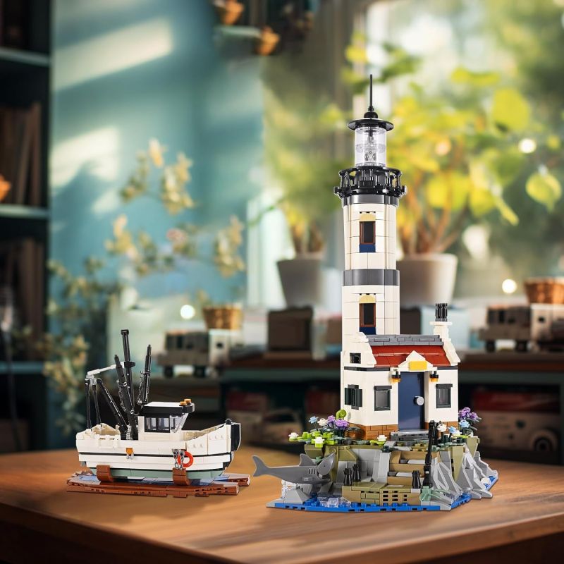 92207 NGỌN HẢI ĐĂNG THUYỀN TÔM bộ đồ chơi xếp lắp ráp ghép mô hình Creator LIGHTHOUSE Sáng Tạo 1677 khối
