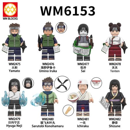 WM 2479 2480 2481 2482 6153 2475 2476 2477 2478 NARUTO MINIFIGURES 8 LOẠI bộ đồ chơi xếp lắp ráp ghép mô hình Movie & Game Phim Và Trò Chơi