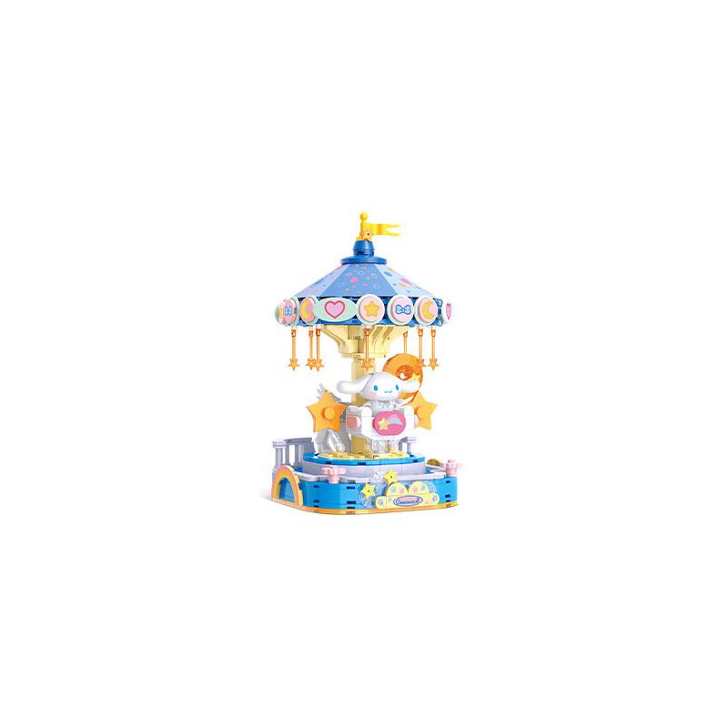 TOP TOY TC2020 2020 non  CÔNG VIÊN GIẢI TRÍ ĐẦY MÀU SẮC CỦA GIA ĐÌNH SANRIO VÒNG QUAY VUI VẺ CHO CHÚ CHÓ TAI LỚN bộ đồ chơi xếp lắp ráp ghép mô hình