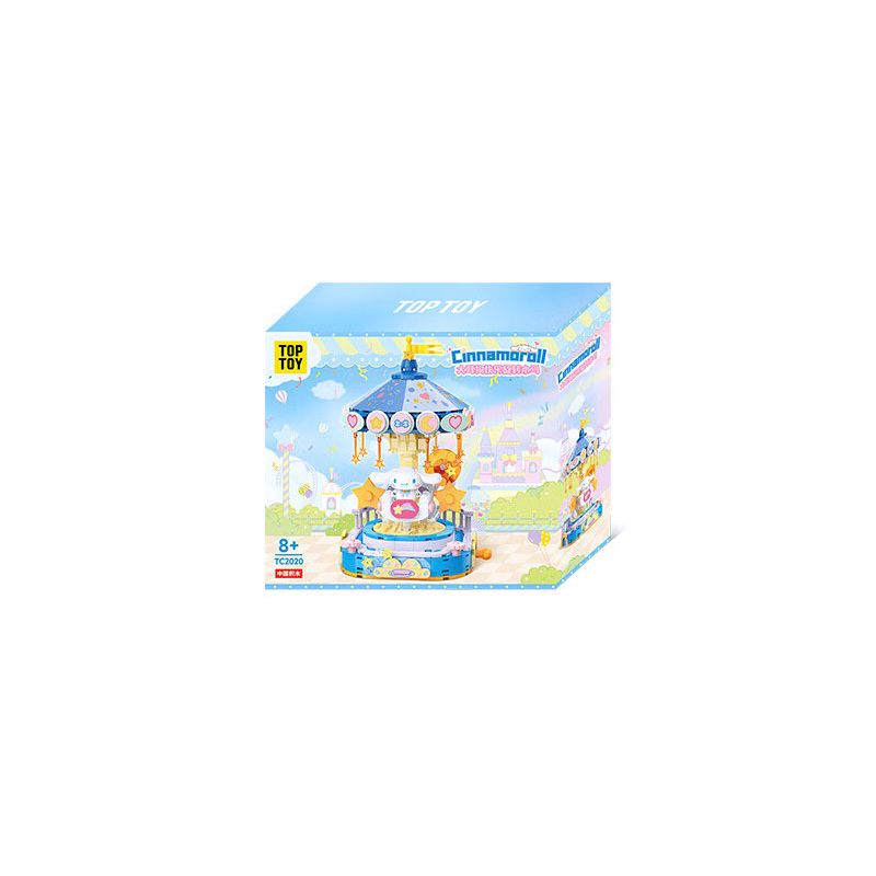 TOP TOY TC2020 2020 CÔNG VIÊN GIẢI TRÍ ĐẦY MÀU SẮC CỦA GIA ĐÌNH SANRIO VÒNG QUAY VUI VẺ CHO CHÚ CHÓ TAI LỚN bộ đồ chơi xếp lắp ráp ghép mô hình