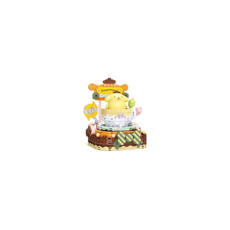 TOP TOY TC2023 2023 non Lego CÔNG VIÊN GIẢI TRÍ ĐẦY MÀU SẮC CỦA GIA ĐÌNH SANRIO PUDDING DOG FUN SPIN CUP bộ đồ chơi xếp lắp ráp ghép mô hình