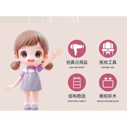 JIESTAR 58127 ĐỒ CHƠI TRANG ĐIỂM bộ đồ chơi xếp lắp ráp ghép mô hình Girl BAZAAR FASHION Con Gái 548 khối