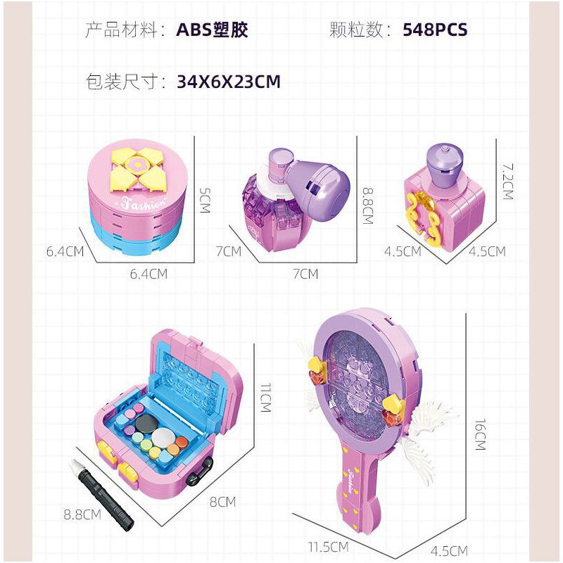 JIESTAR 58127 ĐỒ CHƠI TRANG ĐIỂM bộ đồ chơi xếp lắp ráp ghép mô hình Girl BAZAAR FASHION Con Gái 548 khối