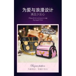 JIESTAR JJ9072 9072 TÚI XÁCH MÀU HỒNG bộ đồ chơi xếp lắp ráp ghép mô hình BAZAAR FASHION 664 khối