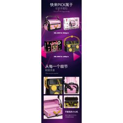 JIESTAR JJ9072 9072 TÚI XÁCH MÀU HỒNG bộ đồ chơi xếp lắp ráp ghép mô hình BAZAAR FASHION 664 khối