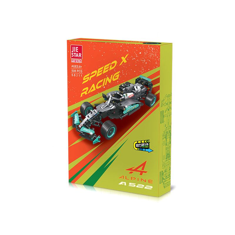 JIESTAR 58111 XE KÉO RENAULT ALPINE A522 MÙA GIẢI 2022 F1 bộ đồ chơi xếp lắp ráp ghép mô hình Technic SPEED X RACING ALPINE A522 Kỹ Thuật Công Nghệ Cao Mô Hình Phương Tiện 508 khối