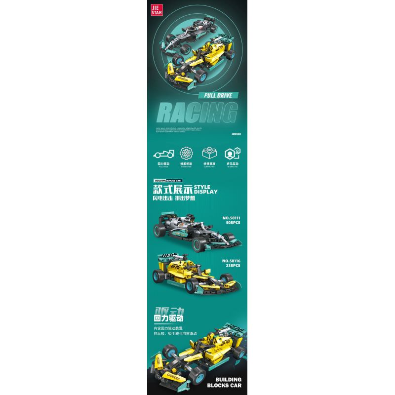 JIESTAR 58111 XE KÉO RENAULT ALPINE A522 MÙA GIẢI 2022 F1 bộ đồ chơi xếp lắp ráp ghép mô hình Technic SPEED X RACING ALPINE A522 Kỹ Thuật Công Nghệ Cao Mô Hình Phương Tiện 508 khối