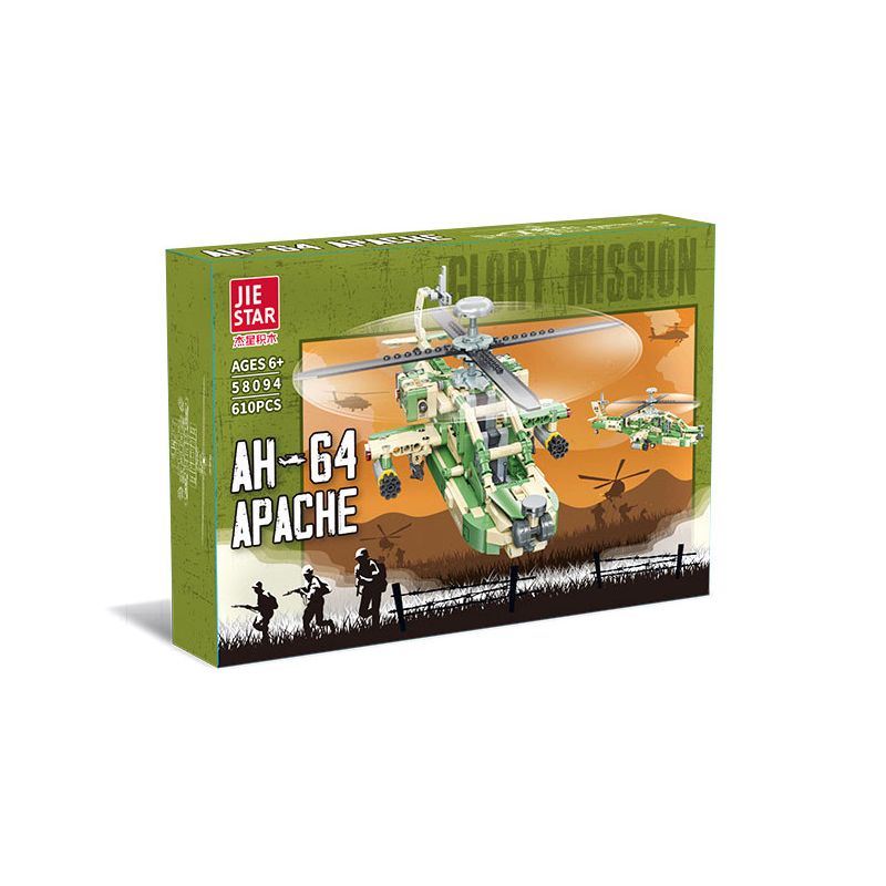 JIESTAR 58094 TRỰC THĂNG VŨ TRANG APACHE bộ đồ chơi xếp lắp ráp ghép mô hình Technic AH-64 APACHE Kỹ Thuật Công Nghệ Cao Mô Hình Phương Tiện 610 khối