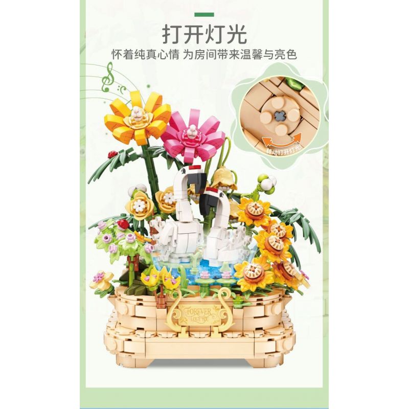 KAIDO KD99008 99008 HỘP NHẠC NIỀM VUI TÌNH YÊU bộ đồ chơi xếp lắp ráp ghép mô hình Creator FOREVER LOVE YOU Sáng Tạo 868 khối