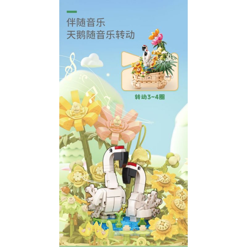 KAIDO KD99008 99008 HỘP NHẠC NIỀM VUI TÌNH YÊU bộ đồ chơi xếp lắp ráp ghép mô hình Creator FOREVER LOVE YOU Sáng Tạo 868 khối