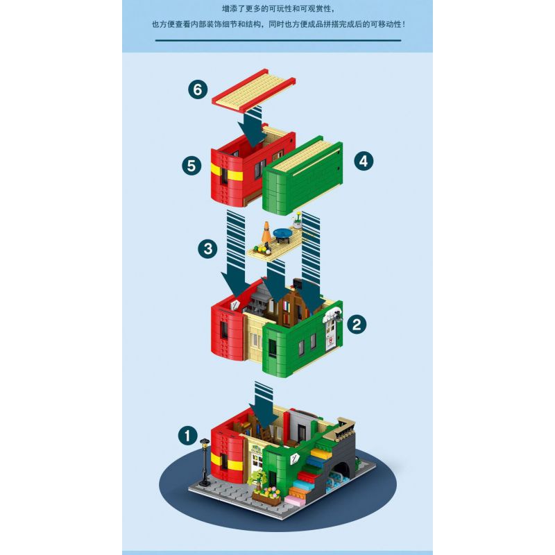 MorkModel 10211 Mork Model 10211 THƯ VIỆN THÀNH PHỐ SÁCH bộ đồ chơi xếp lắp ráp ghép mô hình Creator CITIES LIBRARY Sáng Tạo 2143 khối