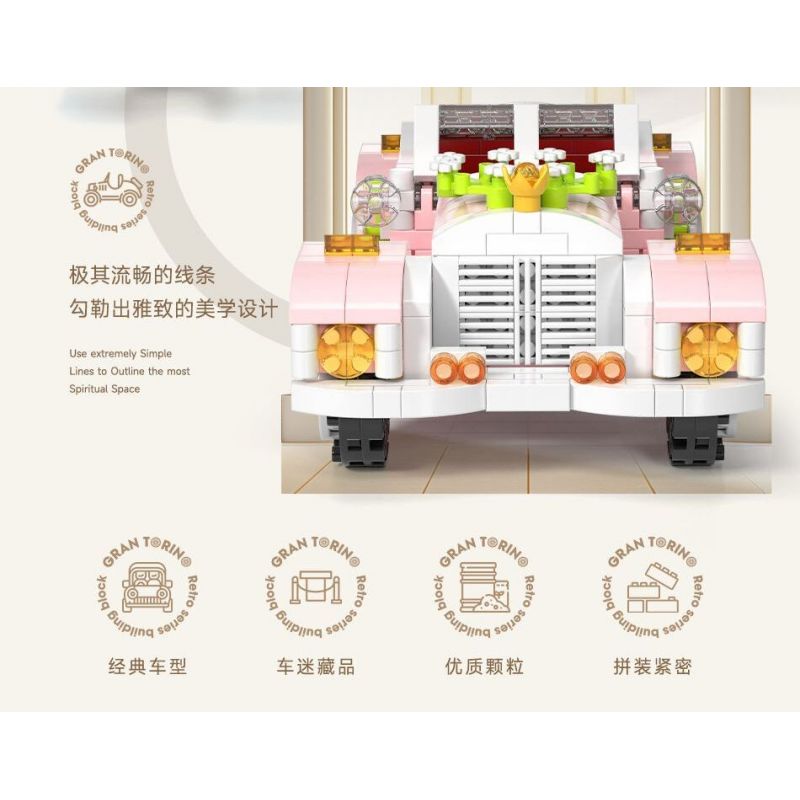 MOYU BLOCK MY97122 97122 XE CỔ ĐIỂN PHIÊN BẢN bộ đồ chơi xếp lắp ráp ghép mô hình Creator GRAN TORINO Sáng Tạo 592 khối