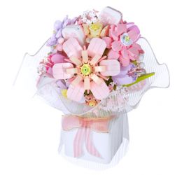 WEILE CREATION 2152 CẦM HOA ĐẢO SƯƠNG HỒNG bộ đồ chơi xếp lắp ráp ghép mô hình Creator ROMANTIC BOUQUET Sáng Tạo 1228 khối