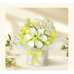 WEILE CREATION 2152 CẦM HOA ĐẢO SƯƠNG HỒNG bộ đồ chơi xếp lắp ráp ghép mô hình Creator ROMANTIC BOUQUET Sáng Tạo 1228 khối