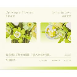 WEILE CREATION 2152 CẦM HOA ĐẢO SƯƠNG HỒNG bộ đồ chơi xếp lắp ráp ghép mô hình Creator ROMANTIC BOUQUET Sáng Tạo 1228 khối