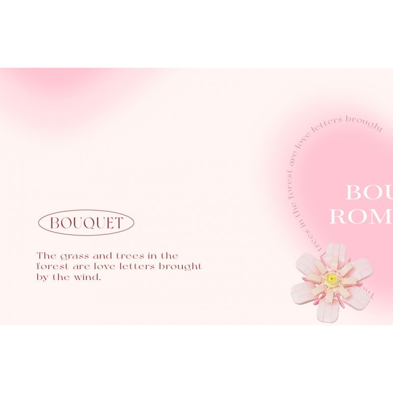 WEILE CREATION 2152 CẦM HOA ĐẢO SƯƠNG HỒNG bộ đồ chơi xếp lắp ráp ghép mô hình Creator ROMANTIC BOUQUET Sáng Tạo 1228 khối