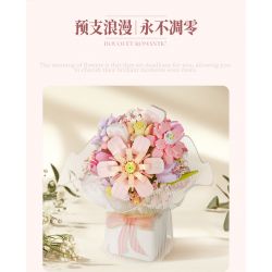 WEILE CREATION 2152 CẦM HOA ĐẢO SƯƠNG HỒNG bộ đồ chơi xếp lắp ráp ghép mô hình Creator ROMANTIC BOUQUET Sáng Tạo 1228 khối