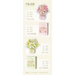 WEILE CREATION 2152 CẦM HOA ĐẢO SƯƠNG HỒNG bộ đồ chơi xếp lắp ráp ghép mô hình Creator ROMANTIC BOUQUET Sáng Tạo 1228 khối