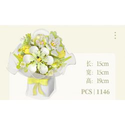 WEILE CREATION 2152 CẦM HOA ĐẢO SƯƠNG HỒNG bộ đồ chơi xếp lắp ráp ghép mô hình Creator ROMANTIC BOUQUET Sáng Tạo 1228 khối