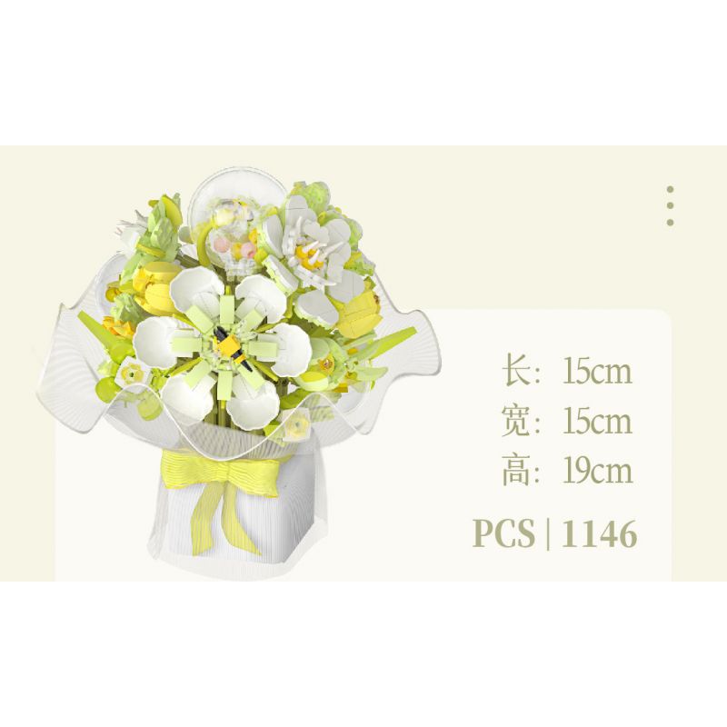 WEILE CREATION 2152 CẦM HOA ĐẢO SƯƠNG HỒNG bộ đồ chơi xếp lắp ráp ghép mô hình Creator ROMANTIC BOUQUET Sáng Tạo 1228 khối