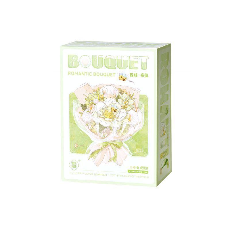WEILE CREATION 2153 CẦM HOA THƯ TỪ RỪNG bộ đồ chơi xếp lắp ráp ghép mô hình Creator ROMANTIC BOUQUET Sáng Tạo 1146 khối