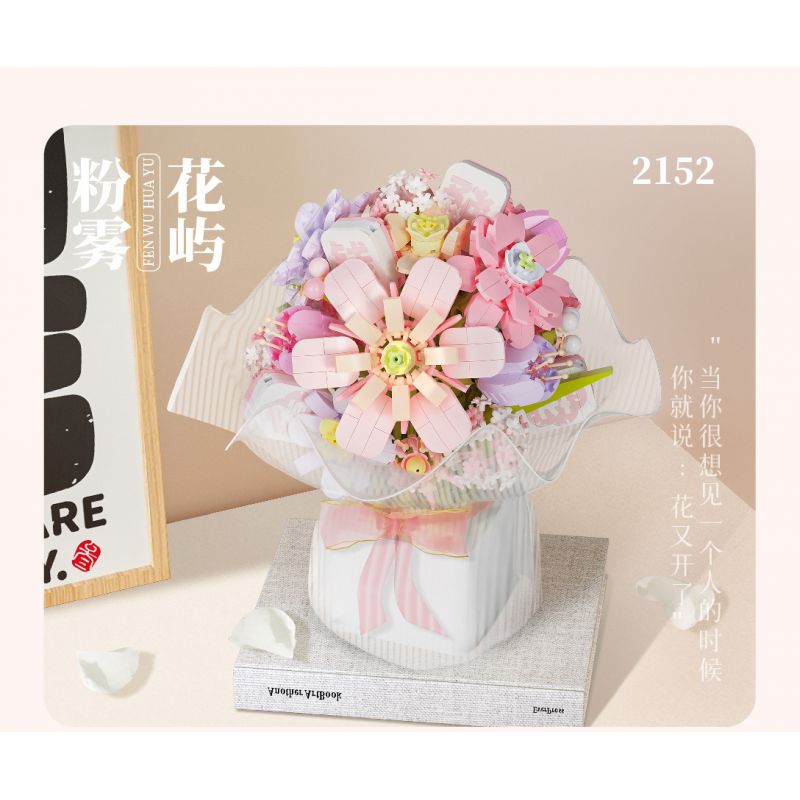 WEILE CREATION 2153 CẦM HOA THƯ TỪ RỪNG bộ đồ chơi xếp lắp ráp ghép mô hình Creator ROMANTIC BOUQUET Sáng Tạo 1146 khối