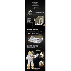 DK 7009 CHƯƠNG TRÌNH HẠ CÁNH LÊN MẶT TRĂNG ĐƯA PHI HÀNH GIA BAY bộ đồ chơi xếp lắp ráp ghép mô hình ASTRONAUT 875 khối