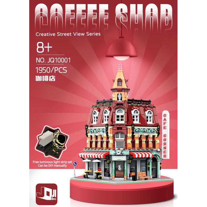 JIQING JQ10001 10001 QUÁN CÀ PHÊ GÓC PHỐ bộ đồ chơi xếp lắp ráp ghép mô hình Creator Sáng Tạo 1950 khối
