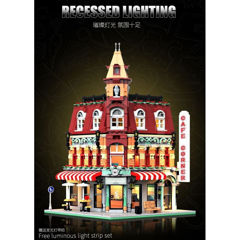 JIQING JQ10001 10001 QUÁN CÀ PHÊ GÓC PHỐ bộ đồ chơi xếp lắp ráp ghép mô hình Creator Sáng Tạo 1950 khối