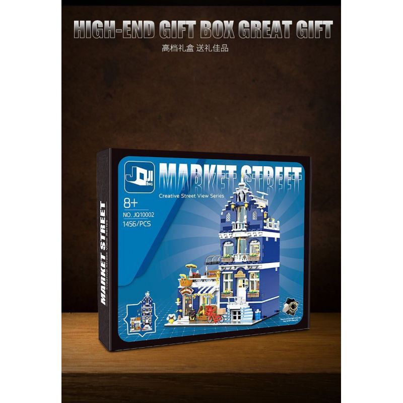 JIQING JQ10002 10002 PHỐ CHỢ bộ đồ chơi xếp lắp ráp ghép mô hình Creator Sáng Tạo 1456 khối