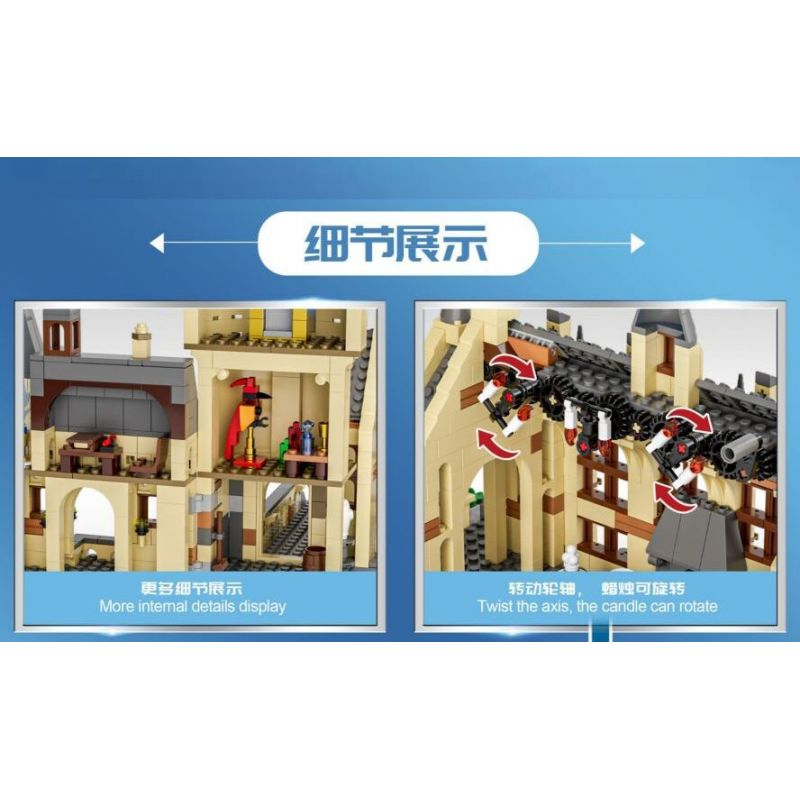 JIQING JQ-20001 20001 JQ20001 ĐẠI SẢNH ĐƯỜNG HOGWARTS bộ đồ chơi xếp lắp ráp ghép mô hình Harry Potter Chú Bé Phù Thủy 1318 khối