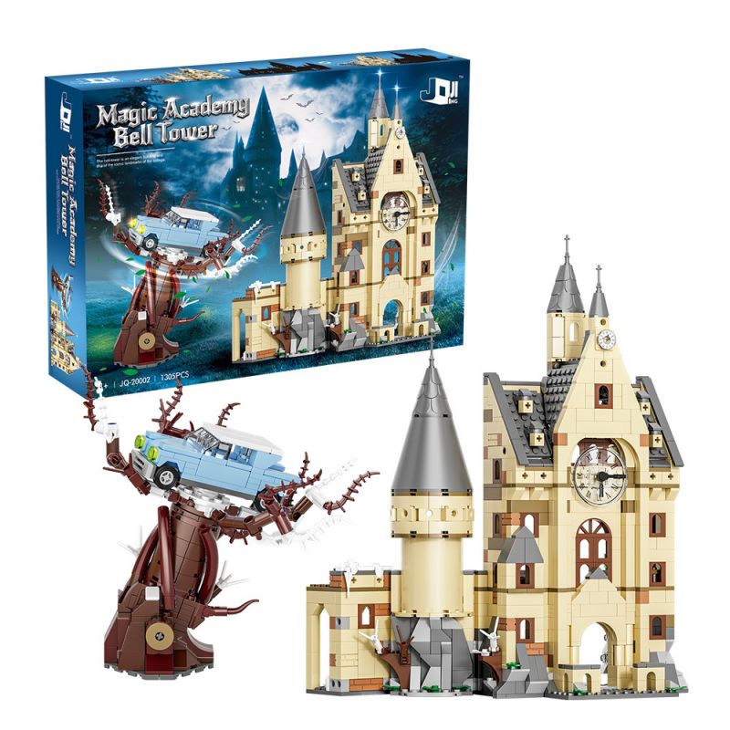 JI QING JQ-20002 20002 JQ20002 non Lego THÁP ĐỒNG HỒ HOGWARTS VÀ CÂY LIỄU ROI bộ đồ chơi xếp lắp ráp ghép mô hình Harry Potter Chú Bé Phù Thủy 1305 khối