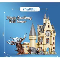 JIQING JQ-20002 20002 JQ20002 THÁP ĐỒNG HỒ HOGWARTS VÀ CÂY LIỄU ROI bộ đồ chơi xếp lắp ráp ghép mô hình Harry Potter Chú Bé Phù Thủy 1305 khối
