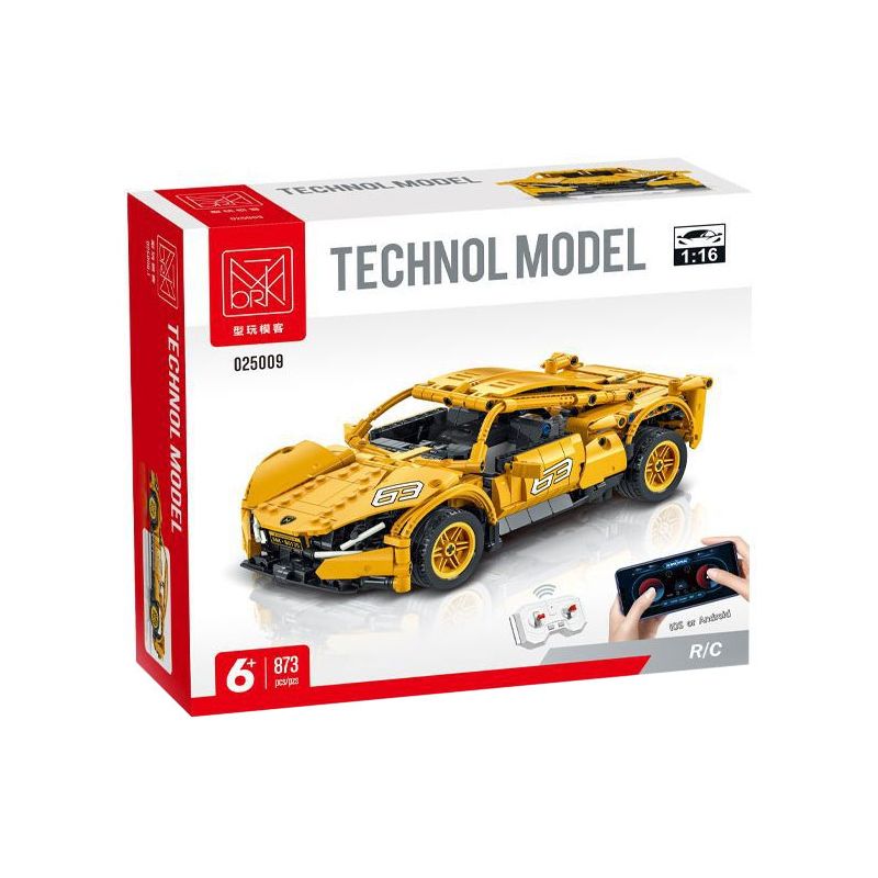 MorkModel 025009 Mork Model 025009 LAMBORGHINI tỷ lệ 1:16 bộ đồ chơi xếp lắp ráp ghép mô hình Technic AVENTADOR SVJ63 (R/C) Kỹ Thuật Công Nghệ Cao Mô Hình Phương Tiện 873 khối