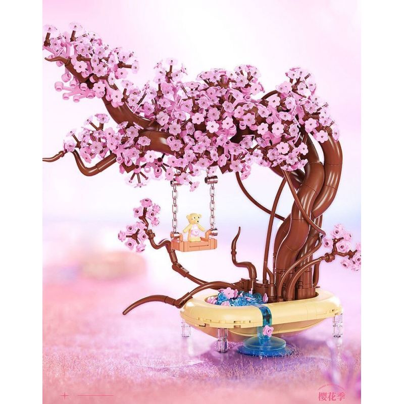 DUOMAIKA D1310 1310 MÙA HOA ANH ĐÀO SAKURA SWING bộ đồ chơi xếp lắp ráp ghép mô hình Creator Sáng Tạo 780 khối