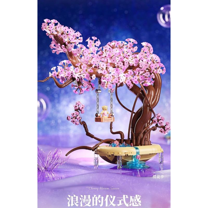 DUOMAIKA D1310 1310 MÙA HOA ANH ĐÀO SAKURA SWING bộ đồ chơi xếp lắp ráp ghép mô hình Creator Sáng Tạo 780 khối