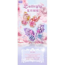 GEKKOSHA 804232 BƯỚM SAO VÀ TRĂNG SƯƠNG MÙ MÀU HỒNG bộ đồ chơi xếp lắp ráp ghép mô hình Arts & Crafts 567 khối