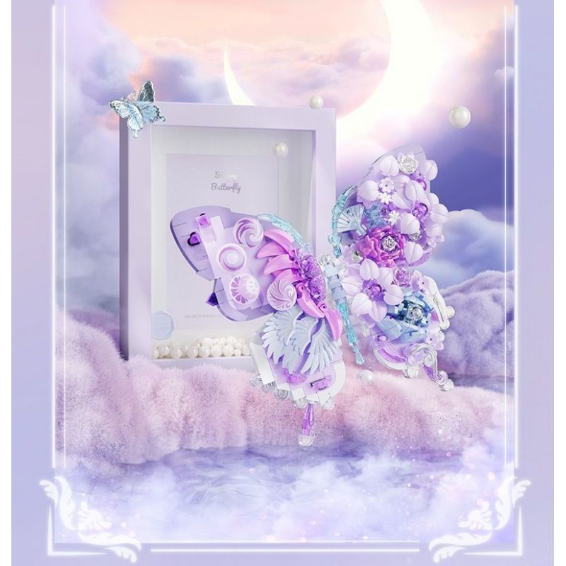 GEKKOSHA 804232 BƯỚM SAO VÀ TRĂNG SƯƠNG MÙ MÀU HỒNG bộ đồ chơi xếp lắp ráp ghép mô hình Arts & Crafts 567 khối