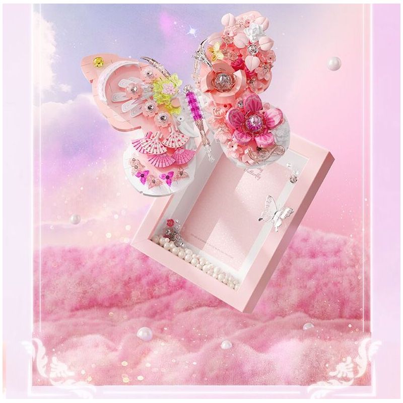 GEKKOSHA 804233 BƯỚM SAO VÀ TRĂNG TÍM HUYỀN ẢO bộ đồ chơi xếp lắp ráp ghép mô hình Arts & Crafts 535 khối