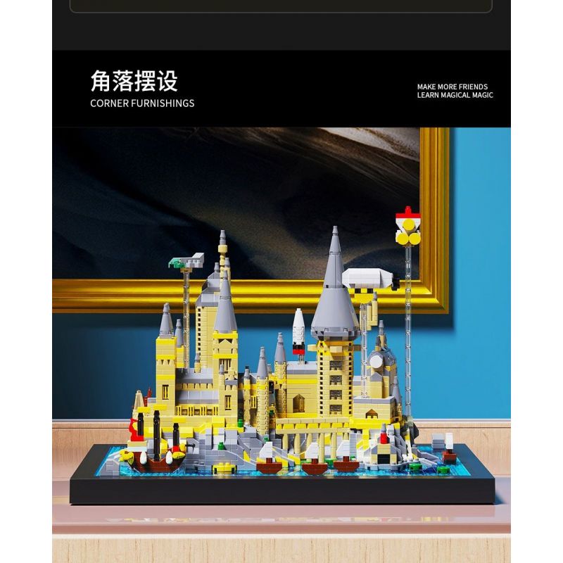 HIGH BOUNDARY DMD004 LÂU ĐÀI MA THUẬT bộ đồ chơi xếp lắp ráp ghép mô hình Harry Potter MAGIC CASTLE Chú Bé Phù Thủy 2724 khối