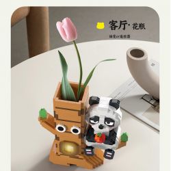 MOYU BLOCK MY97120 97120 HỘP ĐỰNG BÚT HÌNH GẤU TRÚC PANNI bộ đồ chơi xếp lắp ráp ghép mô hình 807 khối