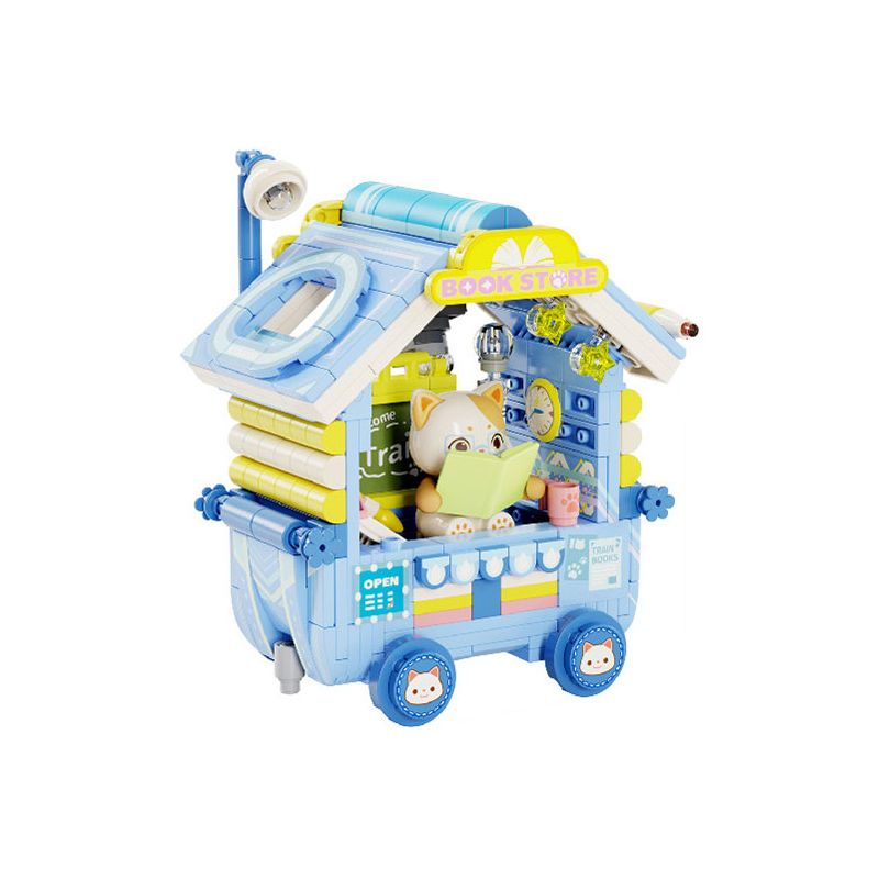GEKKOSHA 802036 non  CHUYẾN TÀU ĐIỀU ƯỚC THÚ CƯNG DỄ THƯƠNG MÈO SỮA bộ đồ chơi xếp lắp ráp ghép mô hình 400 khối
