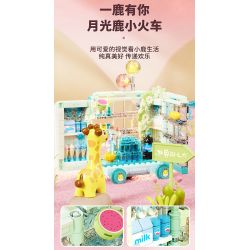 GEKKOSHA 802038 CHUYẾN TÀU ĐIỀU ƯỚC THÚ CƯNG DỄ THƯƠNG HƯƠU ÁNH TRĂNG bộ đồ chơi xếp lắp ráp ghép mô hình 443 khối