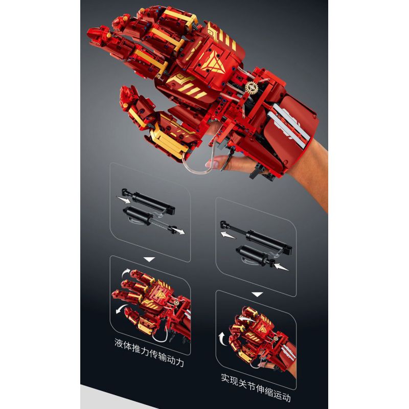 IM.MASTER QIHUI 6840 BẬC THẦY VŨ KHÍ GĂNG TAY VÔ CỰC CỦA IRON MAN CÓ THỂ ĐEO ĐƯỢC bộ đồ chơi xếp lắp ráp ghép mô hình Super Heroes Siêu Nhân Anh Hùng 1318 khối