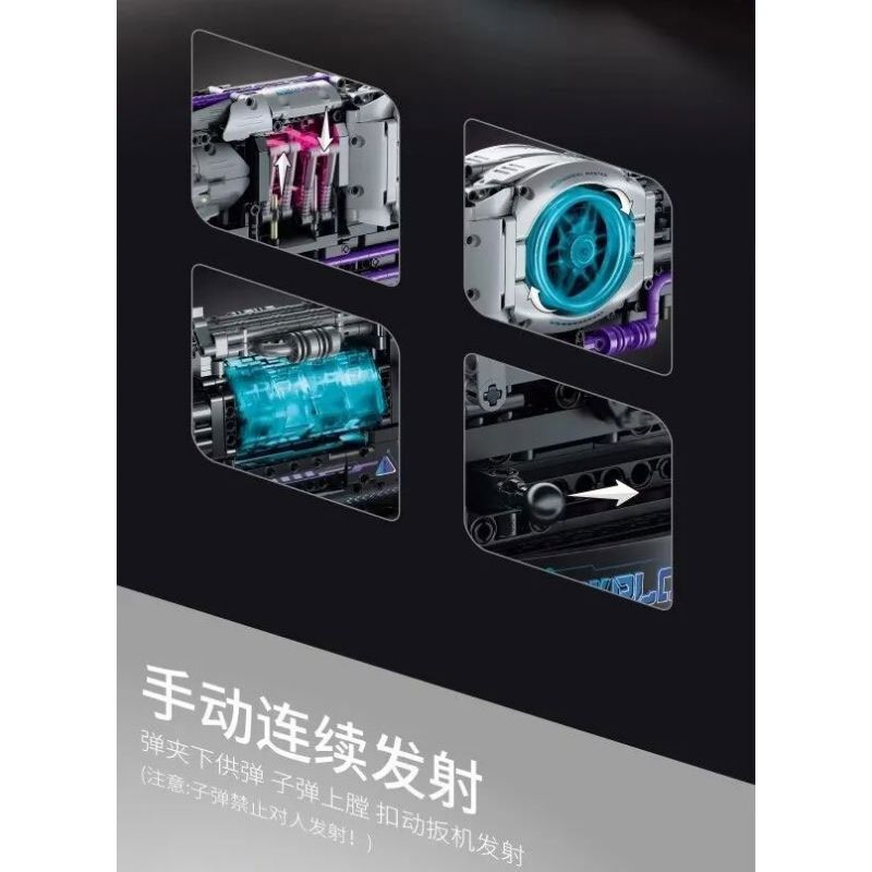 IM.MASTER QIHUI 7813 SÚNG KHÔNG GIAN DẠNG KÉP bộ đồ chơi xếp lắp ráp ghép mô hình Technic Kỹ Thuật Công Nghệ Cao Mô Hình Phương Tiện 3037 khối